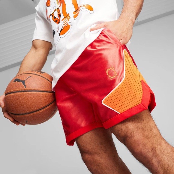 PUMA Basketball x Cheetos Dazzle Shorts “Rickie Orange” (Men’s Size Small) NWT - Picture 10 of 13